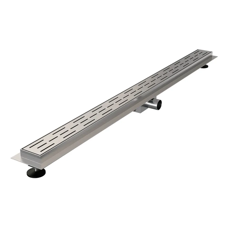 Favoriet Brauer Black Edition Douchegoot met Rooster, Vloerflens en Zijuitloop - 120cm - PVD - Geborsteld RVS