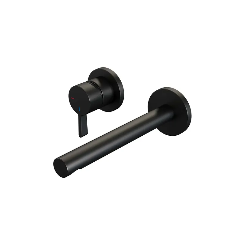 Brauer Black Edition Inbouw Wastafelmengkraan met Rechte Uitloop & Rozetten - Model E2 - Hendel Links - Mat Zwart Nu Kopen
