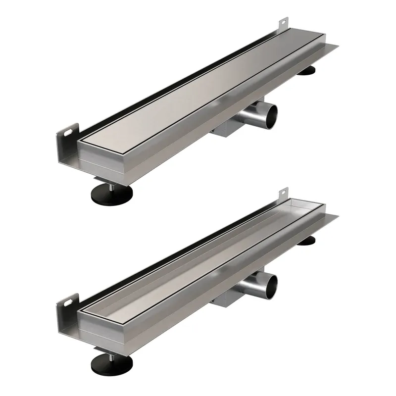 Brauer Brushed Edition Douchegoot met Multifunctioneel Tegelinlegrooster, Muurflens en Zijuitloop - 60cm - PVD - Geborsteld RVS Dagaanbieding