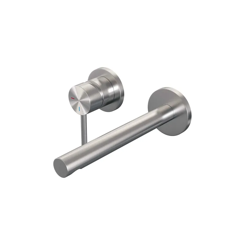 Brauer Brushed Edition Inbouw Wastafelmengkraan met Rechte Uitloop & Rozetten - Model A2 - Hendel Links - PVD - Geborsteld RVS Shop Nu