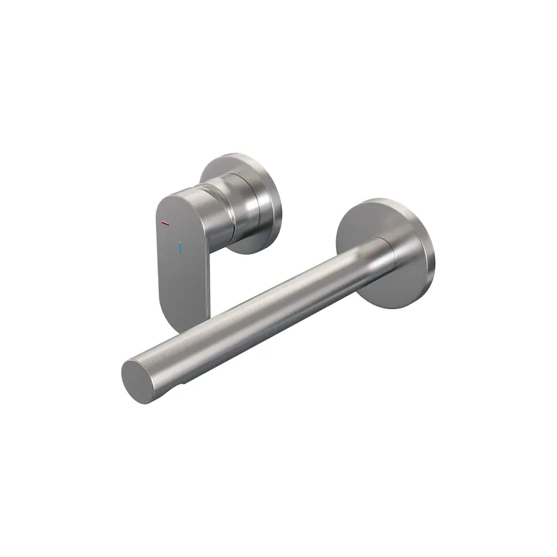 Brauer Brushed Edition Inbouw Wastafelmengkraan met Rechte Uitloop & Rozetten - Model C2 - Hendel Links - PVD - Geborsteld RVS Veilige Betaling