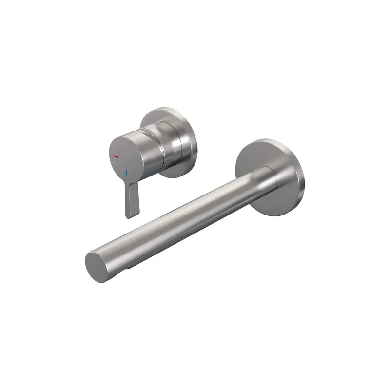 Actieprijs Brauer Brushed Edition Inbouw Wastafelmengkraan met Rechte Uitloop & Rozetten - Model E2 - Hendel Links - PVD - Geborsteld RVS