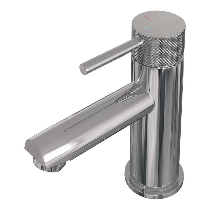 Bestseller Brauer Chrome Carving Opbouw Wastafelmengkraan - Model A - Laag - Geribbeld Hendel - Chroom