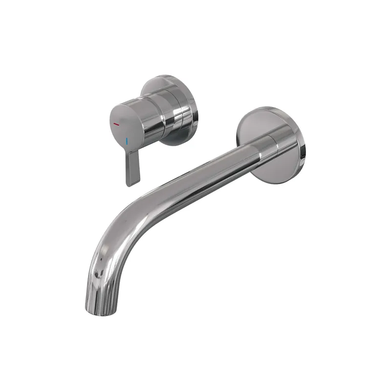 Brauer Chrome Edition Inbouw Wastafelmengkraan met Gebogen Uitloop & Rozetten - Model E2 - Hendel Links - Chroom Laatste Versie
