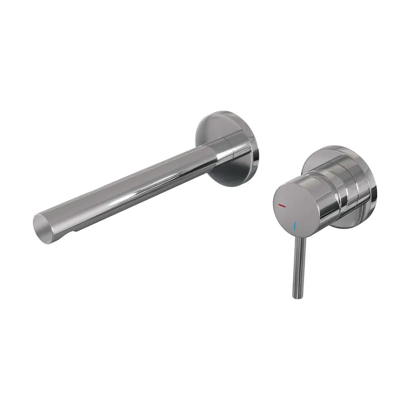 Brauer Chrome Edition Inbouw Wastafelmengkraan met Rechte Uitloop & Rozetten - Model A1 - Hendel Rechts - Chroom Laatste Kans