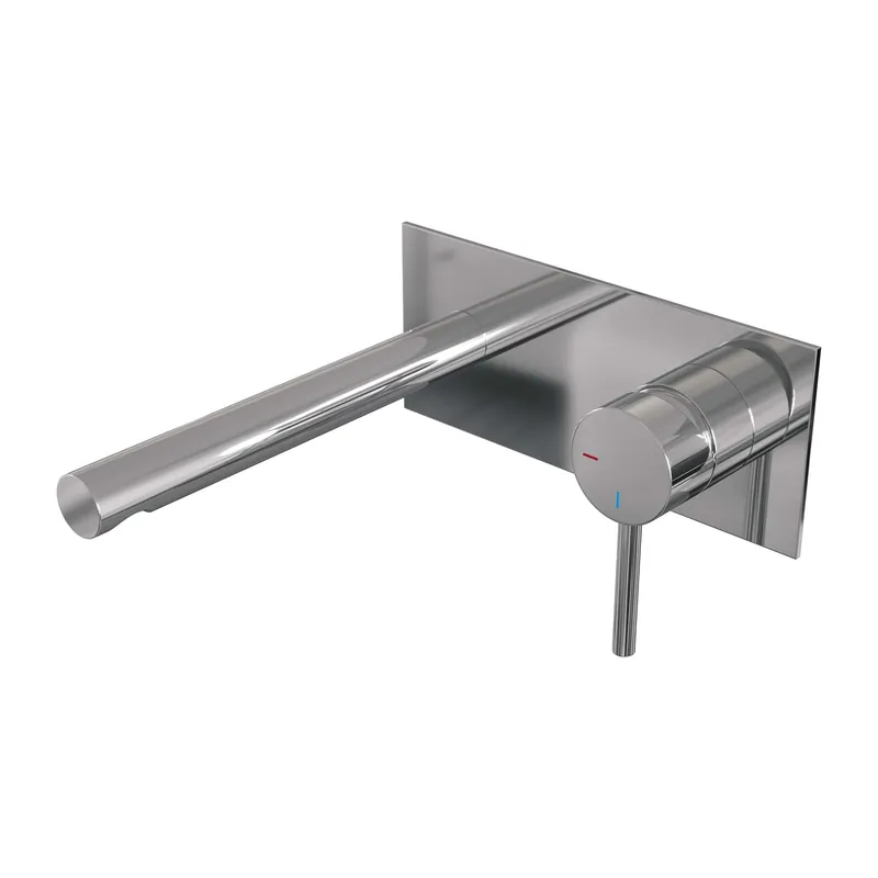 Nieuw Brauer Chrome Edition Inbouw Wastafelmengkraan met Rechte Uitloop & Afdekplaat - Model A1 - Hendel Rechts - Chroom