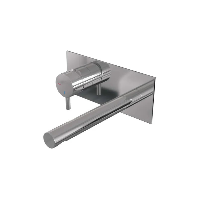 Nieuw Brauer Chrome Edition Inbouw Wastafelmengkraan met Rechte Uitloop & Afdekplaat - Model B2 - Hendel Links - Chroom
