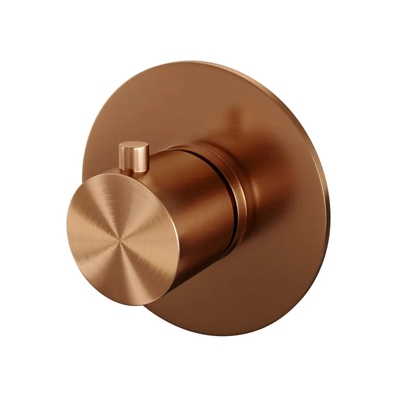 Brauer Copper Edition Inbouw Thermostaat - Draaiknop - PVD - Geborsteld Koper Weekendaanbieding