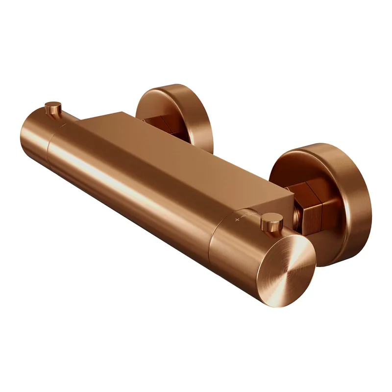 Brauer Copper Edition Opbouw Thermostatisch Douchekraan - Draaiknoppen - PVD - Geborsteld Koper Seizoensaanbieding