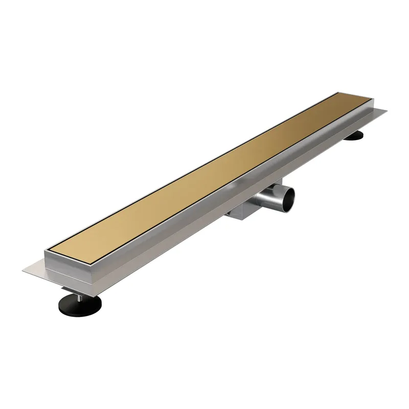 Alleen Vandaag Brauer Gold Edition Douchegoot met Multifunctioneel Tegelinlegrooster, Muurflens en Zijuitloop - 70cm - PVD - Geborsteld Goud