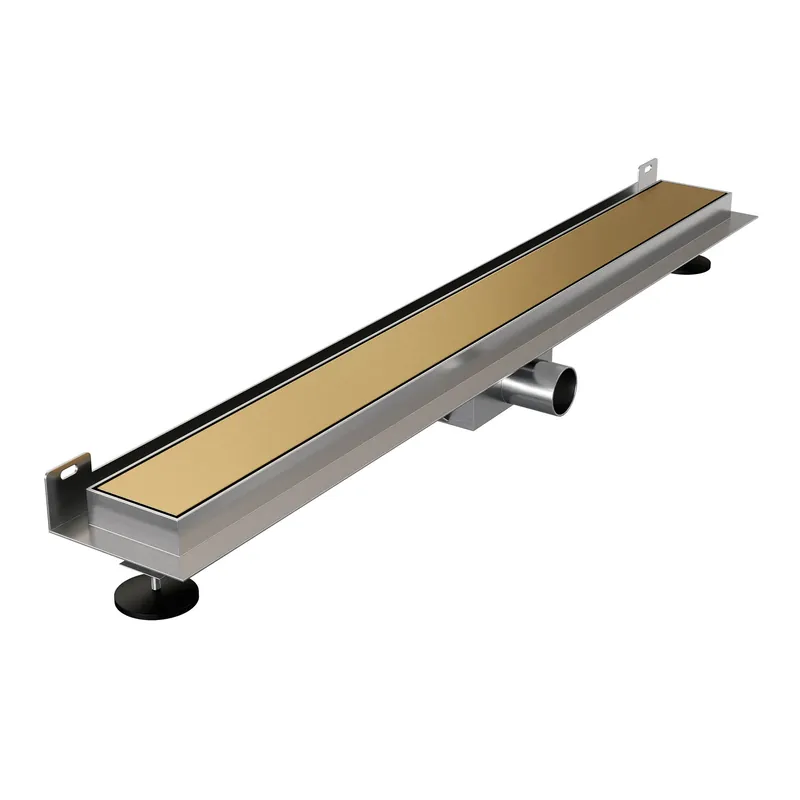 Brauer Gold Edition Douchegoot met Multifunctioneel Tegelinlegrooster, Muurflens en Zijuitloop - 70cm - PVD - Geborsteld Goud Populair