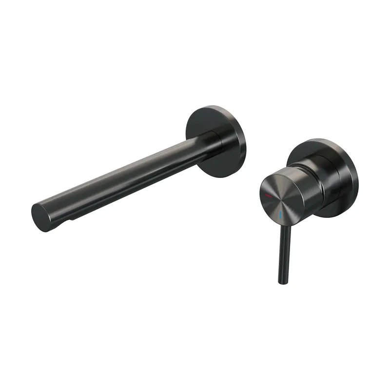 Brauer Gunmetal Edition Inbouw Wastafelmengkraan met Rechte Uitloop & Rozetten - Model A1 - Hendel Rechts - PVD - Geborsteld Gunmetal Superprijs