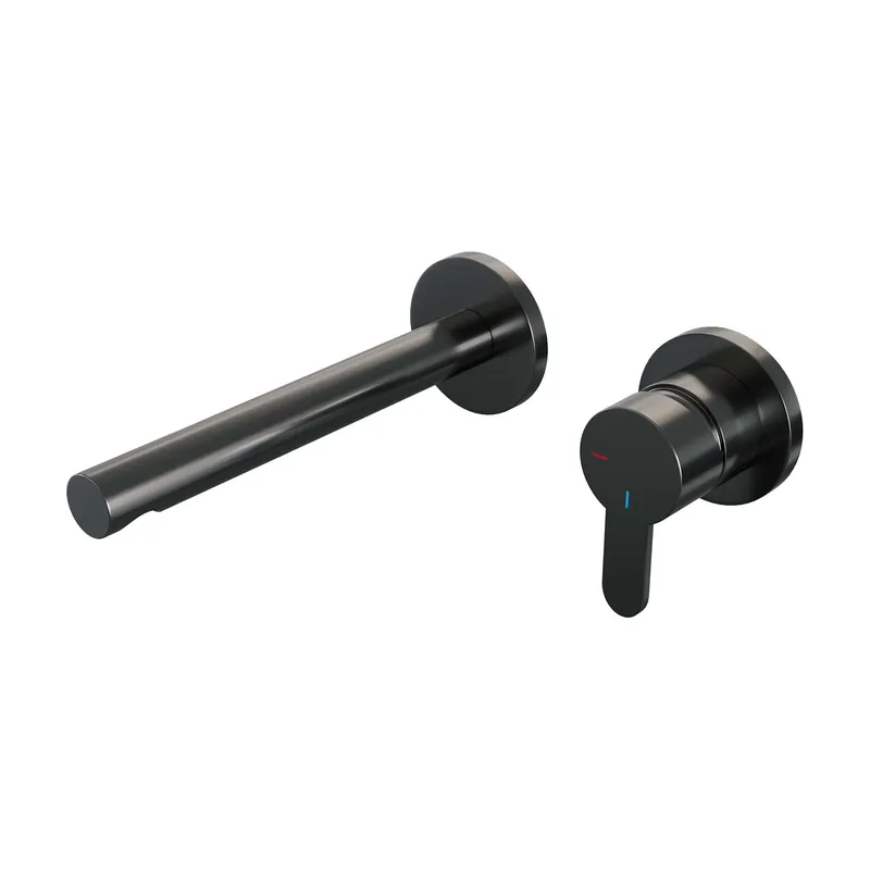 Brauer Gunmetal Edition Inbouw Wastafelmengkraan met Rechte Uitloop & Rozetten - Model D1 - Hendel Rechts - PVD - Geborsteld Gunmetal Beperkt Aanbod