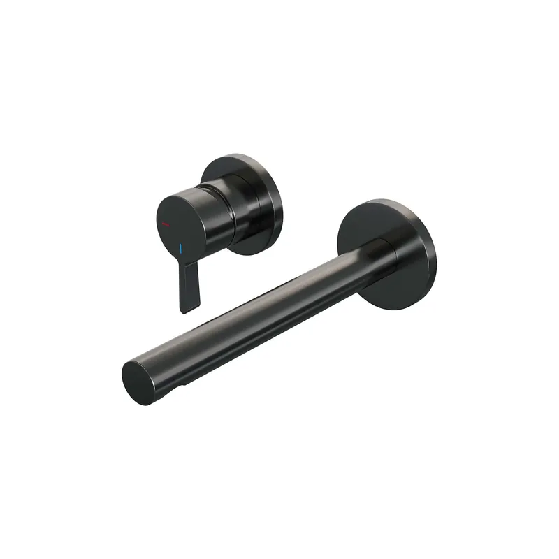 Brauer Gunmetal Edition Inbouw Wastafelmengkraan met Rechte Uitloop & Rozetten - Model E2 - Hendel Links - PVD - Geborsteld Gunmetal Koop Online