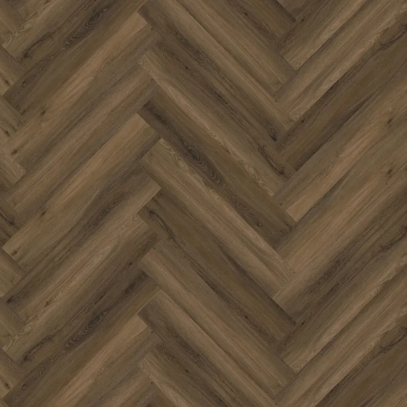 Floorlife YUP Herringbone Plak PVC Visgraat Vloer - Warm Brown Actieprijs