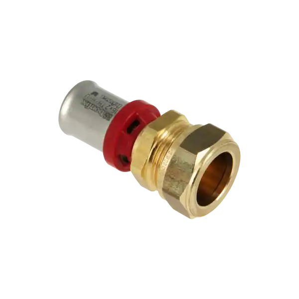 Aanbieding Fornara ForPress Rechte Verloopkoppeling - Pers x Knel - Messing - 20x15mm