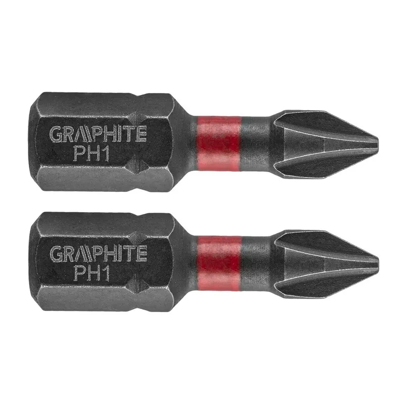 Graphite Impact Bit PH1 x 25 mm - 2 stuks Tijdelijk Beschikbaar