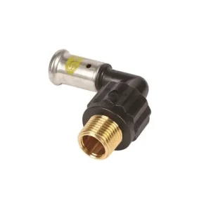 Betaalbaar Henco Verloop Kniekoppeling - Gas - Pers x Buitendraad - Kunststof - 20mm x 3/4"