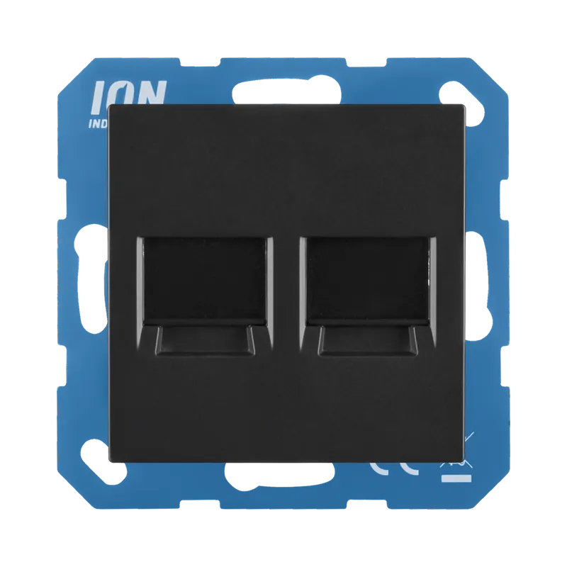 Beste Prijs ION Industries Modular Jack 2-voudig met Centraalplaat V1/J1 Mat Zwart
