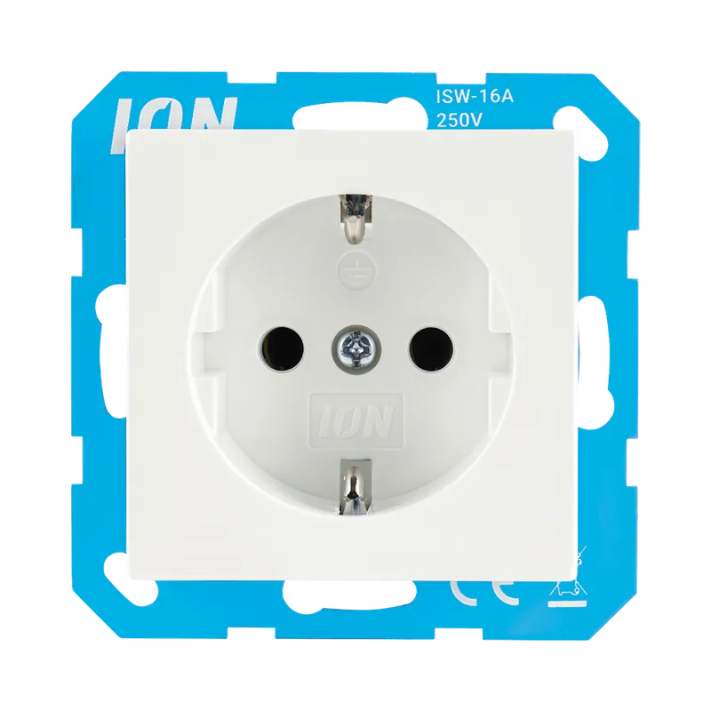 ION Industries Wandcontactdoos RA met Aanraakbeveiliging V1/J1 Alpin Wit Gratis Retour