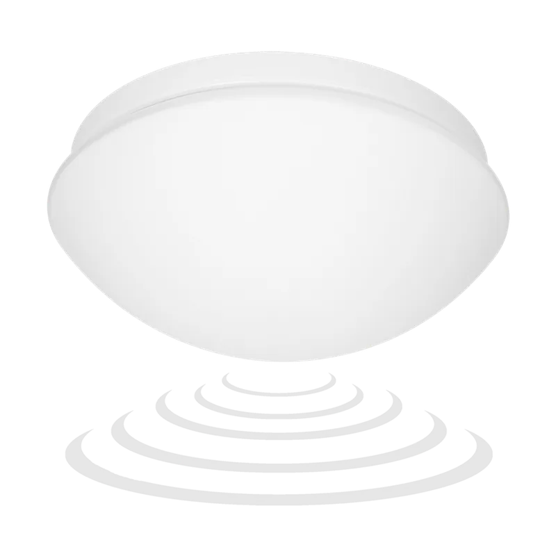 Marin LED Opbouw Lamp met Bewegingssensor - IP20 - 60W - E27 - Rond Ø275mm - Wit Gratis Retour