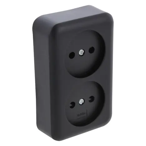 Q-Link contactdoos opbouw 2-voudig met kinderbeveiliging zwart Nu Kopen