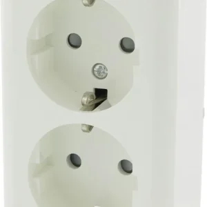 Q-Link contactdoos opbouw 2-voudig met randaarde met kinderbeveiliging polarwit Favoriet