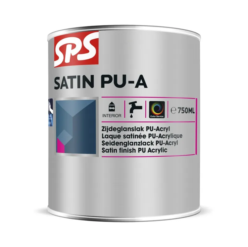 Korting SPS Satin PU-A Zijdeglans Acryllak - Waterbasis - Wit - 750ml