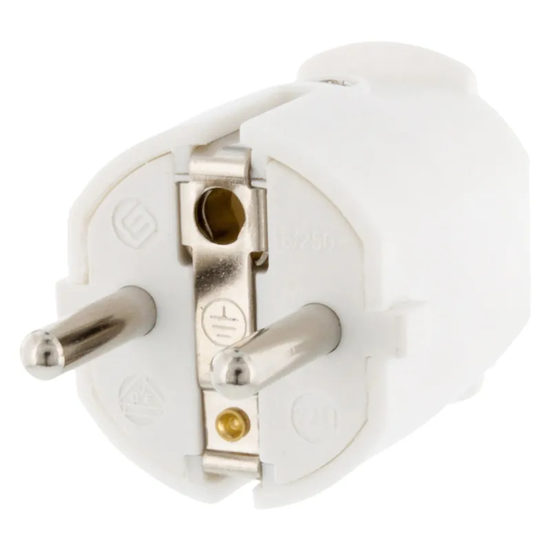 Stekker Randaarde 10/16A - 80x37x40mm - Wit Direct Verzonden