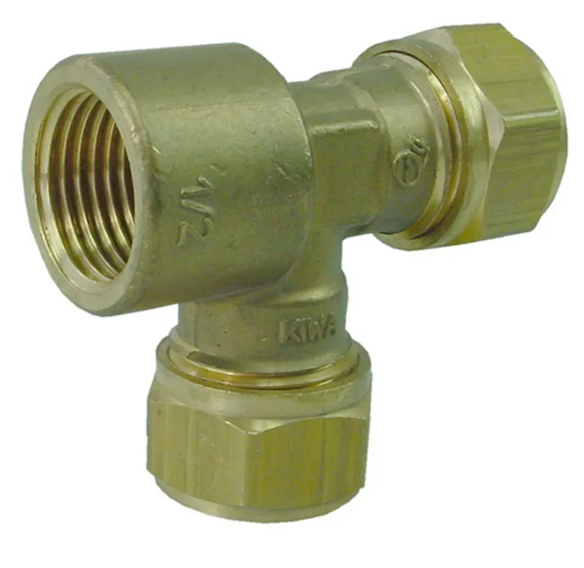 Verlopend T-Koppeling - Knel x Binnendraad - 15mm x 15mm x 1/2" Seizoensaanbieding