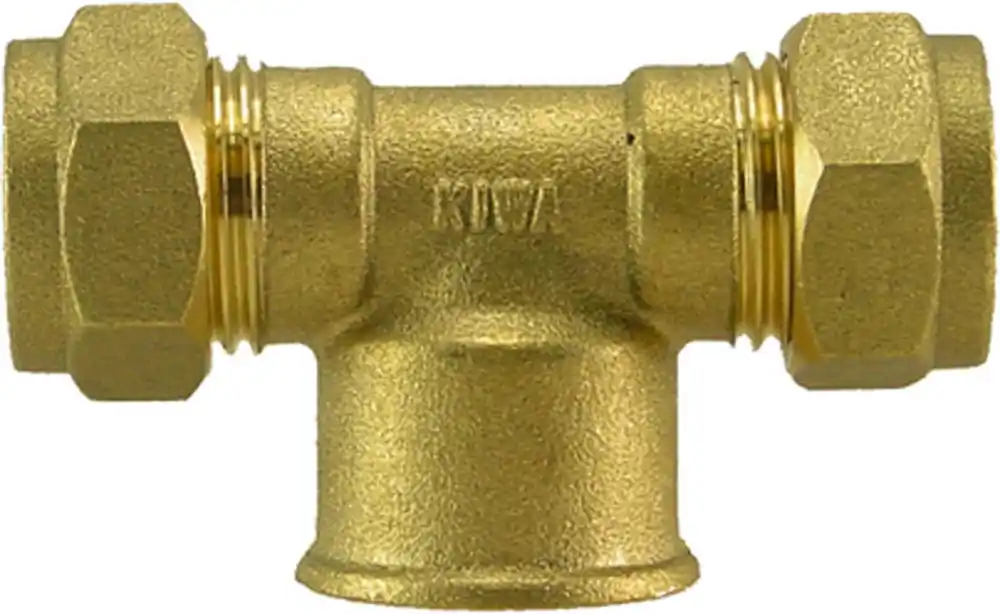 Op = Op Verlopend T-Koppeling - Knel x Binnendraad - 15mm x 3/8" x 15mm