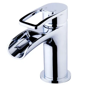 Wiesbaden Alegra Waterval Wastafelkraan met Clickwaste - Opbouw - Laag - Chroom Nu Kopen