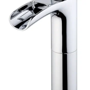 Uitverkoop Wiesbaden Alegra Waterval XL Wastafelkraan met Clickwaste - Opbouw - Hoog - Chroom