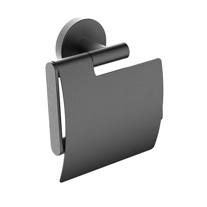 Snelle Levering Wiesbaden Alonzo Toiletrolhouder met Klep - Geborsteld Gunmetal