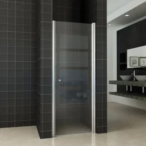 Wiesbaden Between Nisdeur - 8mm Helder Glaswand - 70x202cm - Nano Coating - Scharnierprofiel - Chroom Snelle Levering