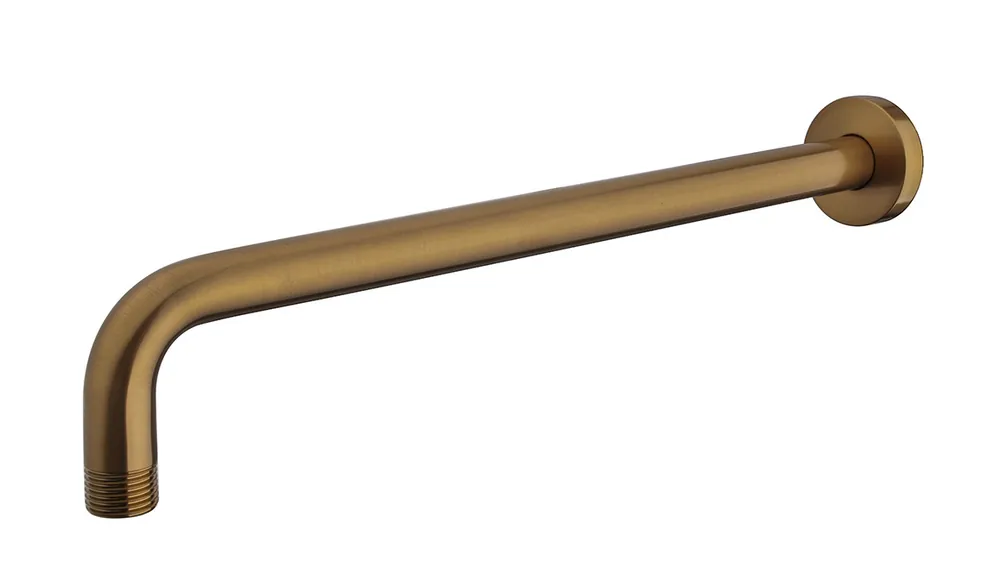 Wiesbaden Caral Douchearm met Muurbevestiging - 35cm - Geborsteld Brons Koper Direct Verzonden