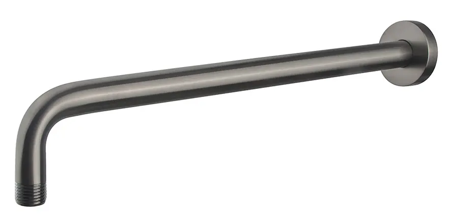Wiesbaden Caral Douchearm met Muurbevestiging - 45cm - Geborsteld Gunmetal Direct Verzonden