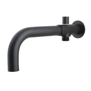Wiesbaden Caral Inbouw Baduitloop met Omstel - 23cm - Mat Zwart Rechtstreeks Van De Fabrikant