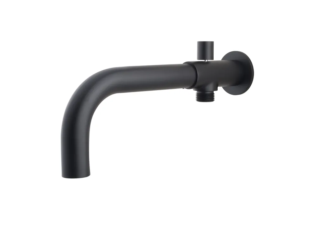 Wiesbaden Caral Inbouw Baduitloop met Omstel - 23cm - Mat Zwart Rechtstreeks Van De Fabrikant