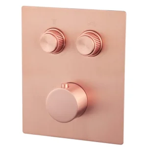 Speciale Aanbieding Wiesbaden Caral Klik Pro Inbouw Thermostaatkraan met 2-Weg Omstel - Afbouwdeel - Geborsteld Koper