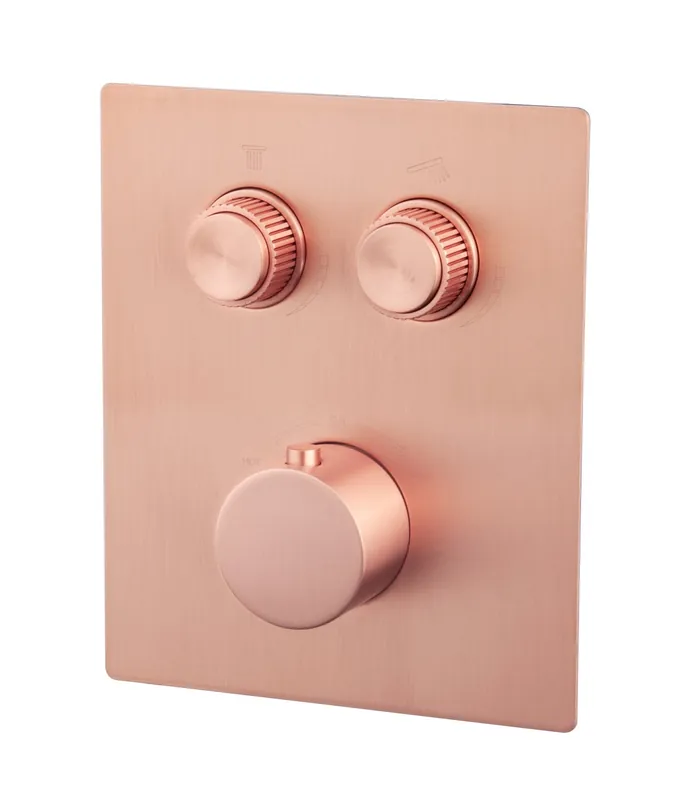 Speciale Aanbieding Wiesbaden Caral Klik Pro Inbouw Thermostaatkraan met 2-Weg Omstel - Afbouwdeel - Geborsteld Koper