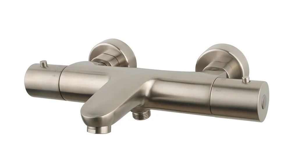 Wiesbaden Caral Thermostatische Badkraan - Geborsteld RVS Hoge Kwaliteit