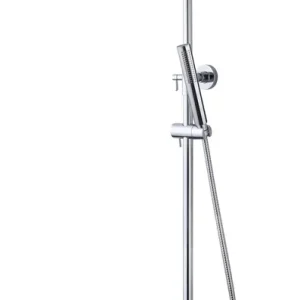 Wiesbaden Caral Thermostatische Opbouw Douchekraan met Stijgbuis, Douchekop Ø25cm, Staaf Handdouche & Doucheslang - Draaiknoppen - Chroom Bestel Nu