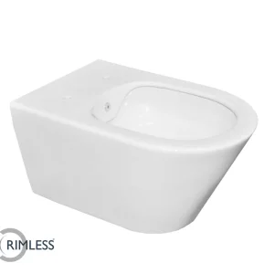 Wiesbaden Comfort Wandcloset met Bidet - 53cm - Wit Exclusieve Aanbieding