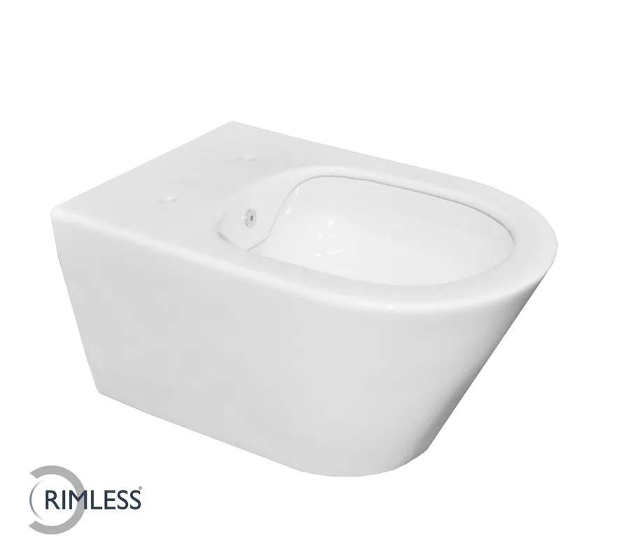 Wiesbaden Comfort Wandcloset met Bidet - 53cm - Wit Exclusieve Aanbieding