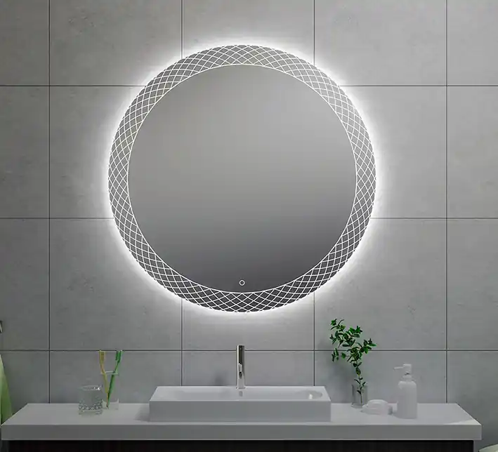 Koopje Wiesbaden Deco Spiegel met LED Verlichting - Dimbaar - Spiegelverwarming - Rond - Ø100cm