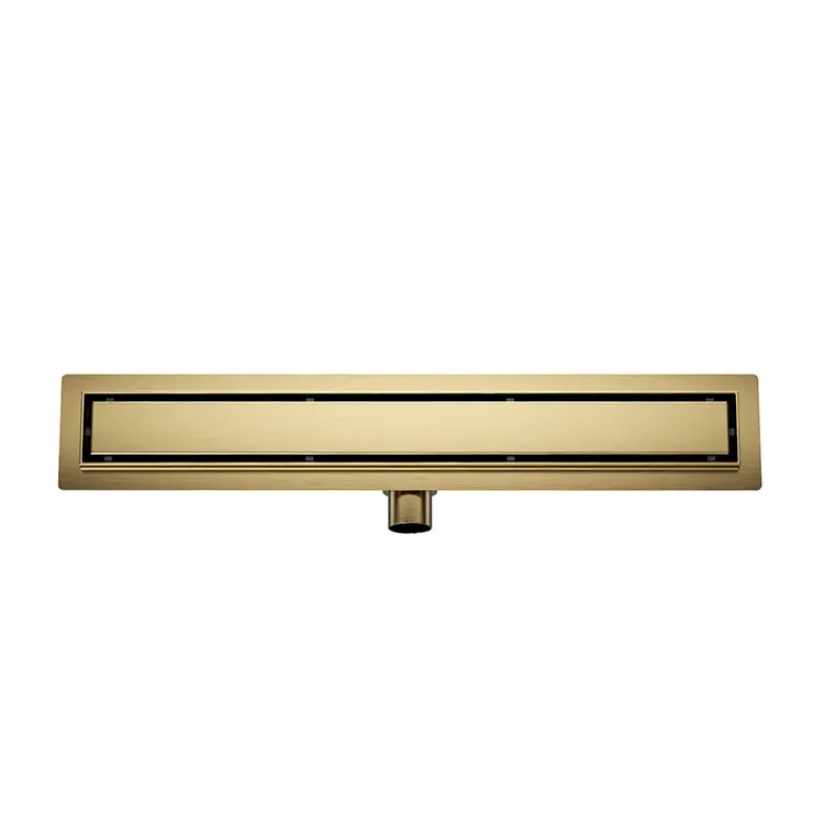 Wiesbaden Douchegoot met Tegelrooster & Flens - 80x7cm - Geborsteld Messing Bestseller