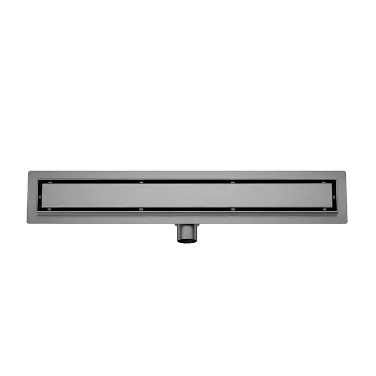Wiesbaden Douchegoot met Tegelrooster & Flens - 90x7cm - Geborsteld Gunmetal Koopje