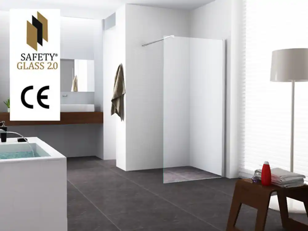 Wiesbaden Graffic Inloopdouche - Nano Folie - 10mm Helder Glas - 100x200cm - Chroom Weekendaanbieding
