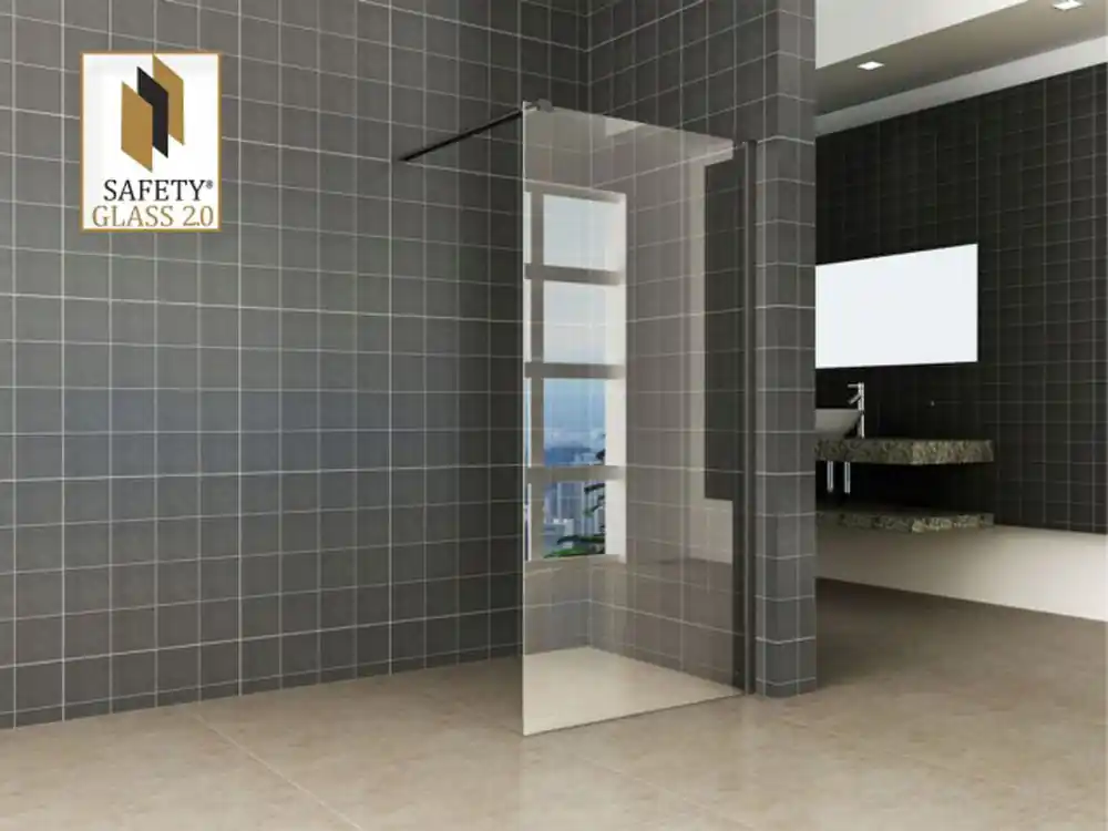 Wiesbaden Graffic Inloopdouche - Nano Folie - 10mm Helder Glas - 100x200cm - Mat Zwart Aanbieding